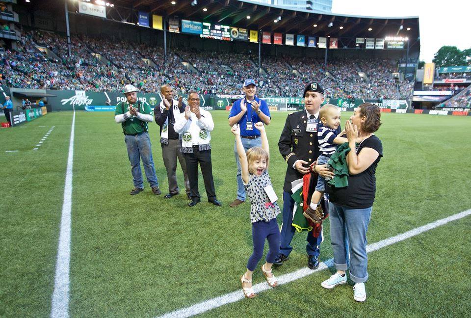 Fix Auto, Allstate Insurance, Portland Timbers Honor Wounded Vet